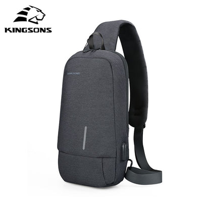 Kingsons, Multifunctional Chest Bag Ks3173W Dark Gray Water-Resistant, Shock-Resistant