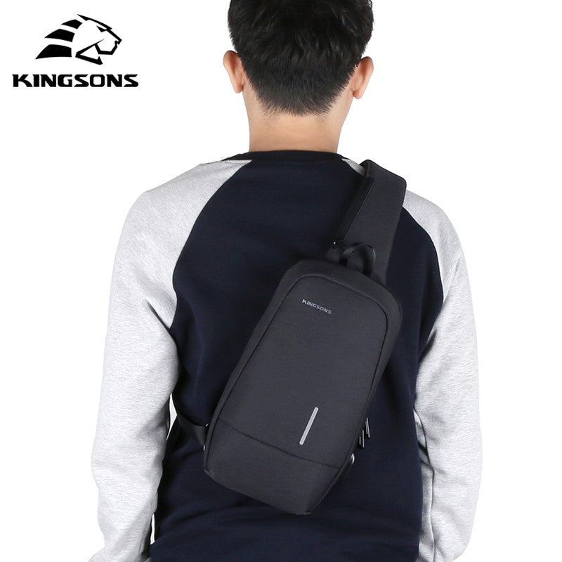 Kingsons, Multifunctional Chest Bag Ks3173W Dark Gray Water-Resistant, Shock-Resistant