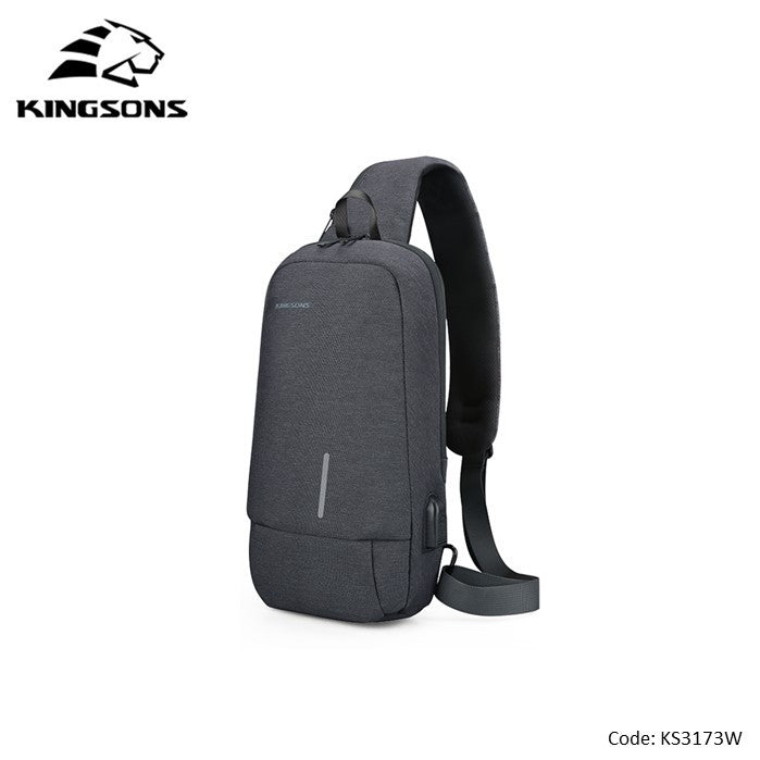 Kingsons, Multifunctional Chest Bag Ks3173W Dark Gray Water-Resistant, Shock-Resistant