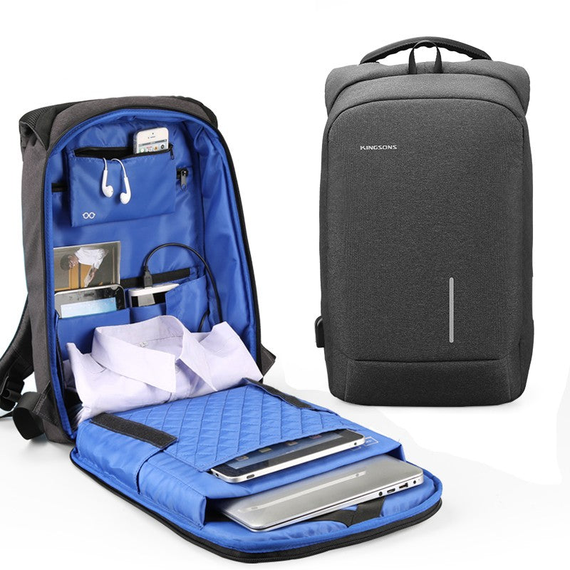 Kingsons, Backpack With Lock Password Ks3149W, 15.6 Inch, Dark Gray,Water-Resistant, Light Weight