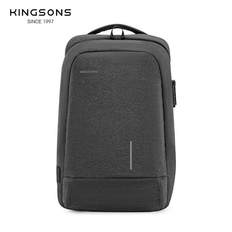 Kingsons, Backpack With Lock Password Ks3149W, 15.6 Inch, Dark Gray,Water-Resistant, Light Weight