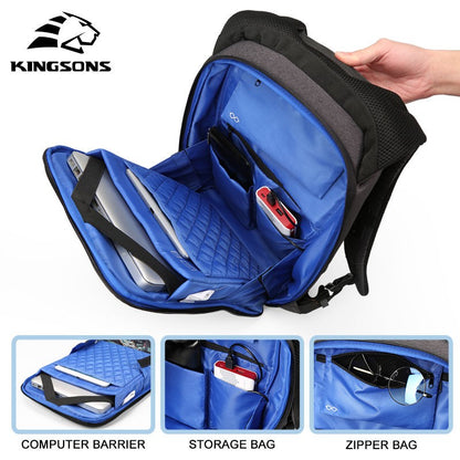 Kingsons, Backpack With Lock Password Ks3149W, 15.6 Inch, Dark Gray,Water-Resistant, Light Weight