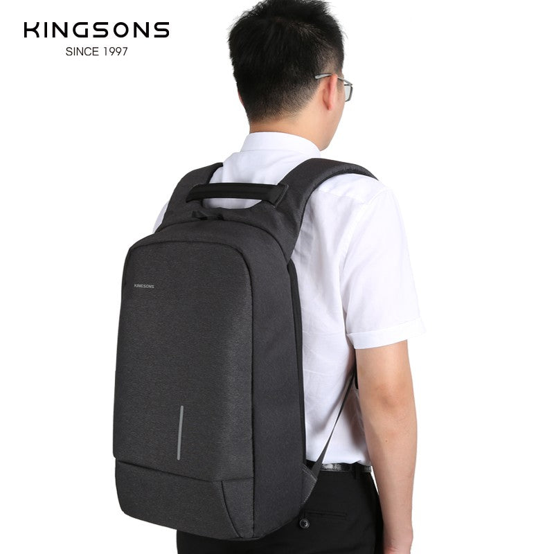 Kingsons, Backpack With Lock Password Ks3149W, 15.6 Inch, Dark Gray,Water-Resistant, Light Weight