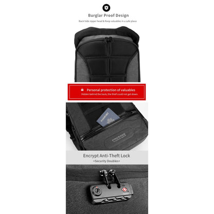 Kingsons, Backpack With Lock Password Ks3149W, 15.6 Inch, Dark Gray,Water-Resistant, Light Weight