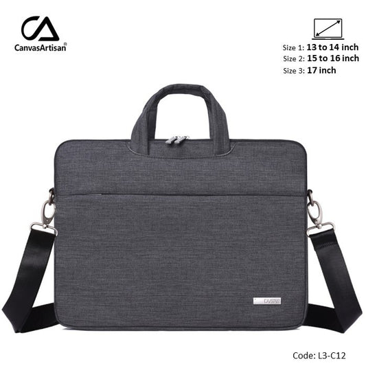 Canvasartisan Slim Laptop Bag L3-C12 (17 Inch) Dark Gray, Durable And Water-Resistant