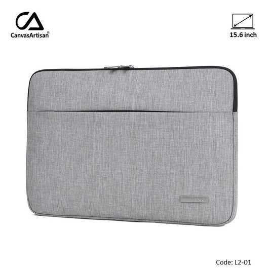 Canvasartisan Slim Laptop Sleeve L2-01 (15 Inch) Light Gray,  Water-Resistant