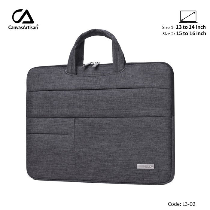 Canvasartisan Slim Laptop Sleeve L3-02 (13-14 Inch) Dark Gray,  Water-Resistant