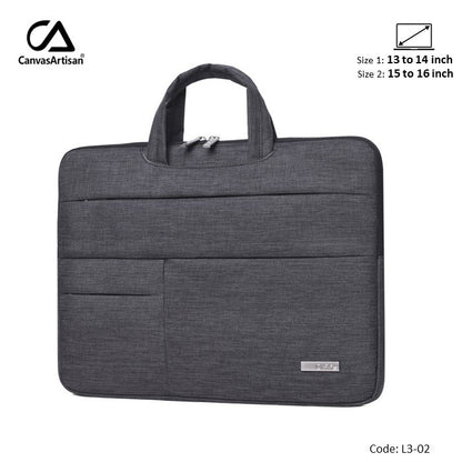 Canvasartisan Slim Laptop Sleeve L3-02 (13-14 Inch) Dark Gray,  Water-Resistant