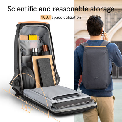 Kingsons, Simple Design Backpack Ks3207W, 15.6 Inch, Light Gray, Water-Resistant, Light Weight