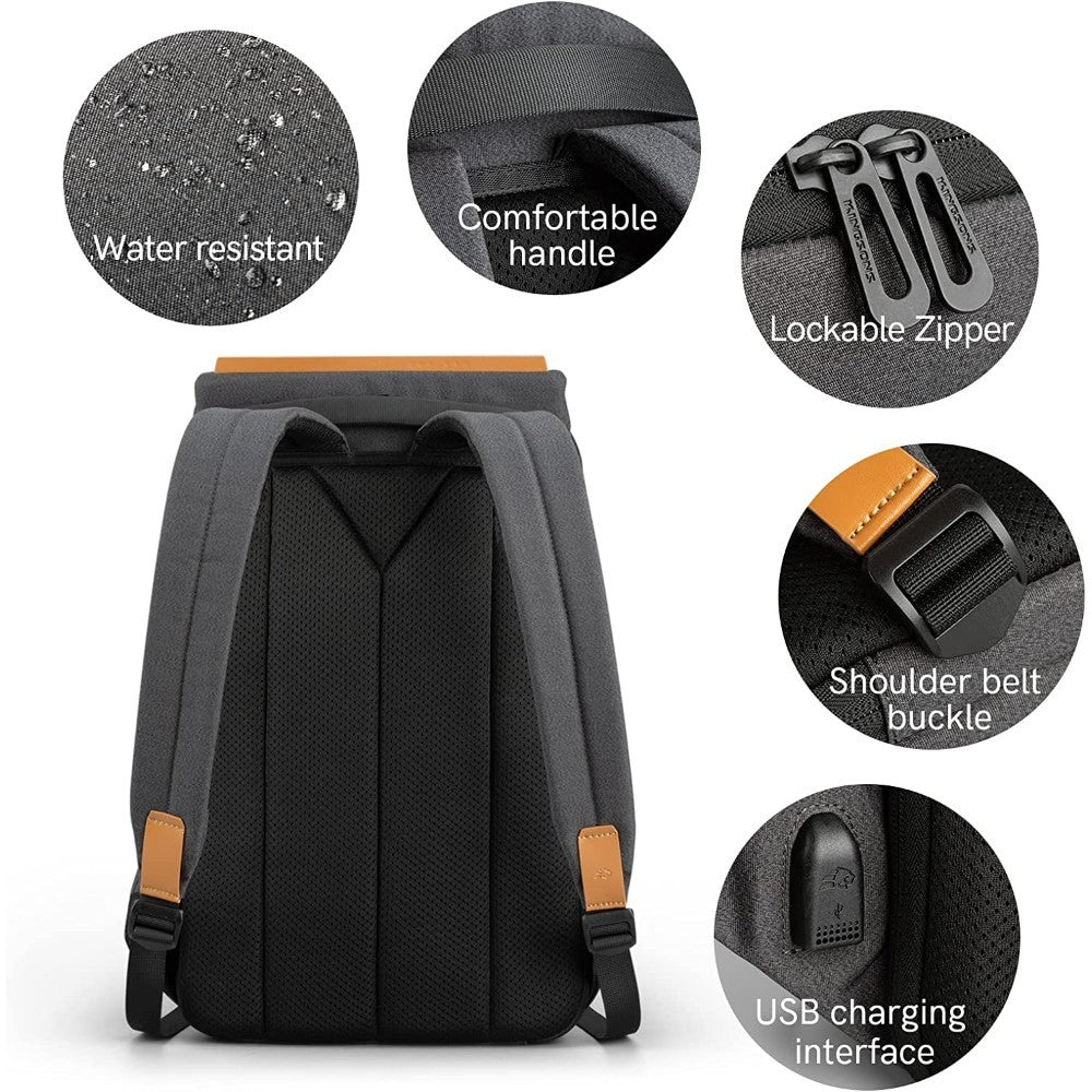 Kingsons, Simple Design Backpack Ks3207W, 15.6 Inch, Light Gray, Water-Resistant, Light Weight