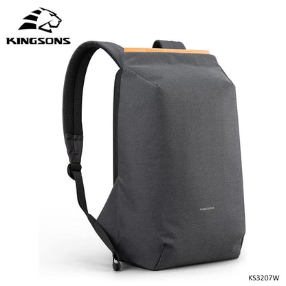 Kingsons, Simple Design Backpack Ks3207W, 15.6 Inch, Dark Gray, Water-Resistant, Light Weight