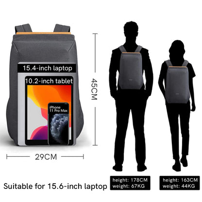 Kingsons, Simple Design Backpack Ks3207W, 15.6 Inch, Dark Gray, Water-Resistant, Light Weight