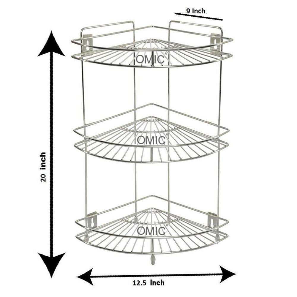 Cool Gift, Stainless Steel Corner Rack/Shelves, Available in Different Sizes