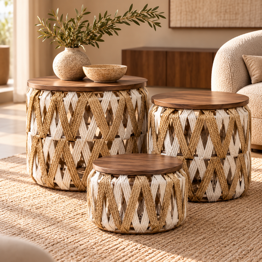 Serena Woven Nesting Tables – Set of 3 | 9307-12