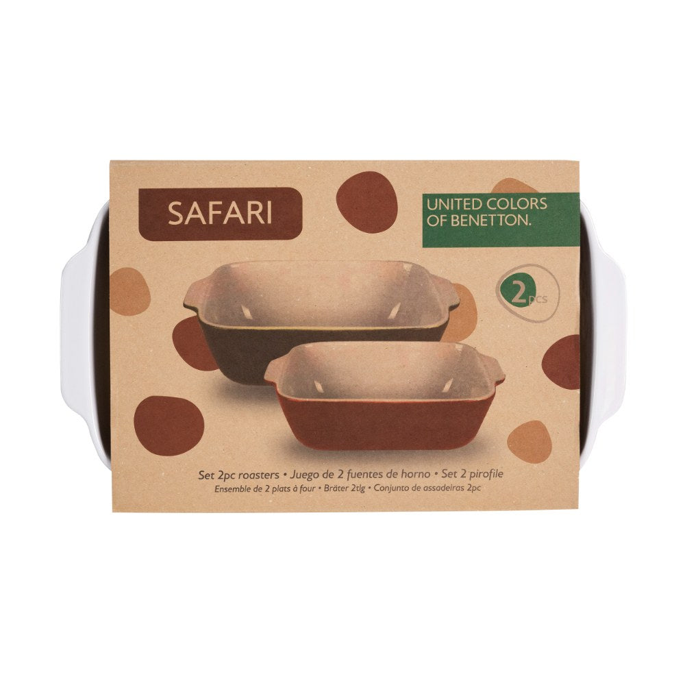 Benetton Home, Set 2Pcs Roasters Stoneware Safari Be, BE-0904