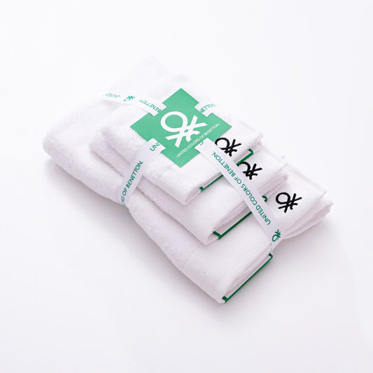 Benetton Home, 3Pcs Towel Set 100% Cotton 500Gsm Embroidered Logo (Guest Towel 30x50cm, Hand Towel 50x90cm, BE-2129