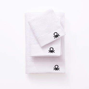 Benetton Home, 3Pcs Towel Set 100% Cotton 500Gsm Embroidered Logo (Guest Towel 30x50cm, Hand Towel 50x90cm, BE-2129