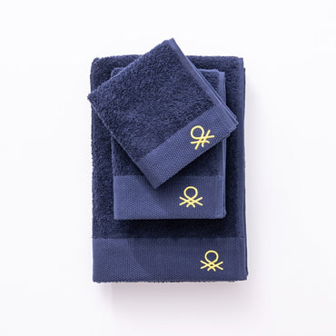 Benetton Home, 3Pcs Towel Set 100% Cotton 500Gsm Embroidered Logo (Guest Towel 30x50cm, Hand Towel 50x90cm, BE-2133