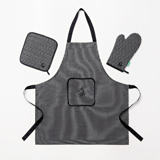 Benetton, Apron 75x85cm 100% Cotton 190Gsm [Black B&W Edition], BE-2342