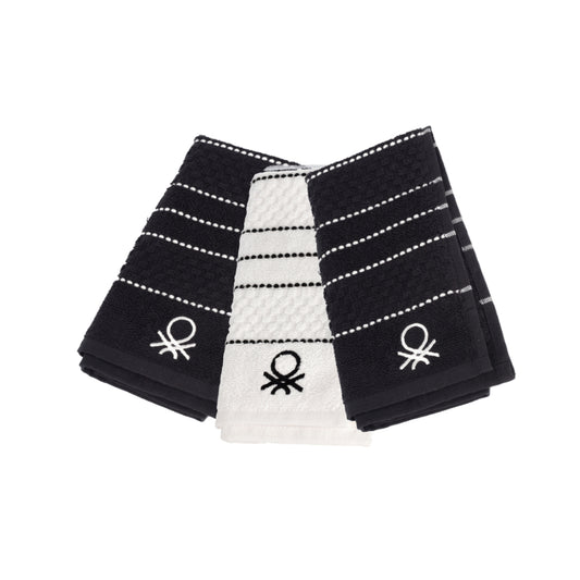 Benetton, Set 3Pcs Kitchen Towel 50x70cm 420Gsm [Black B&W Edition], BE-2345
