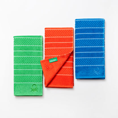Benetton, Set 3Pcs Kitchen Towel 50x70cm 420Gsm [Blue], [Red], [Green], BE-2361