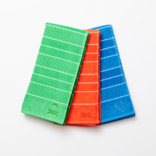 Benetton, Set 3Pcs Kitchen Towel 50x70cm 420Gsm [Blue], [Red], [Green], BE-2361