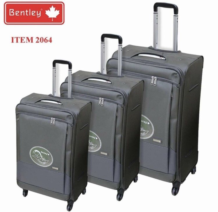 Bentley, Expandable Travel Suitcase, Travel Bags, Soft Cover 4 Wheels Luggage 3 Piece Set, Available in Different Colors