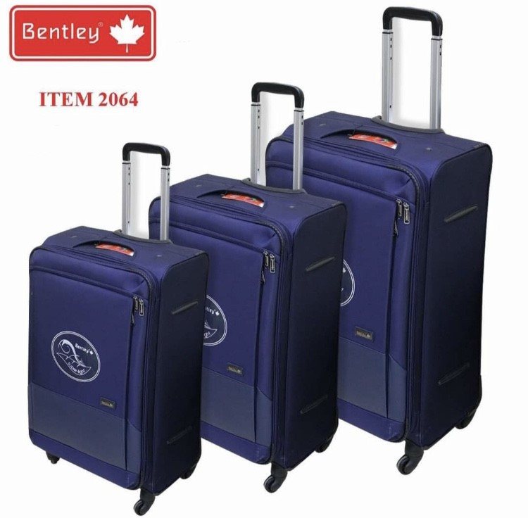 Bentley, Expandable Travel Suitcase, Travel Bags, Soft Cover 4 Wheels Luggage 3 Piece Set, Available in Different Colors