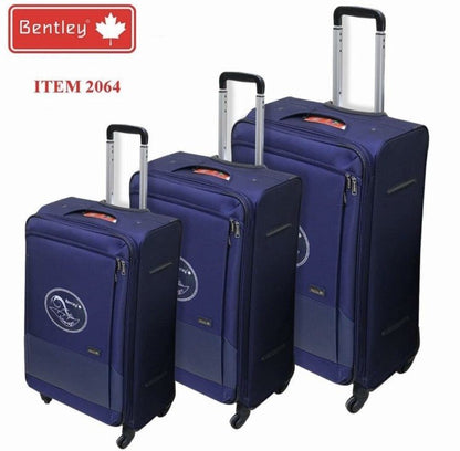 Bentley, Expandable Travel Suitcase, Travel Bags, Soft Cover 4 Wheels Luggage 3 Piece Set, Available in Different Colors