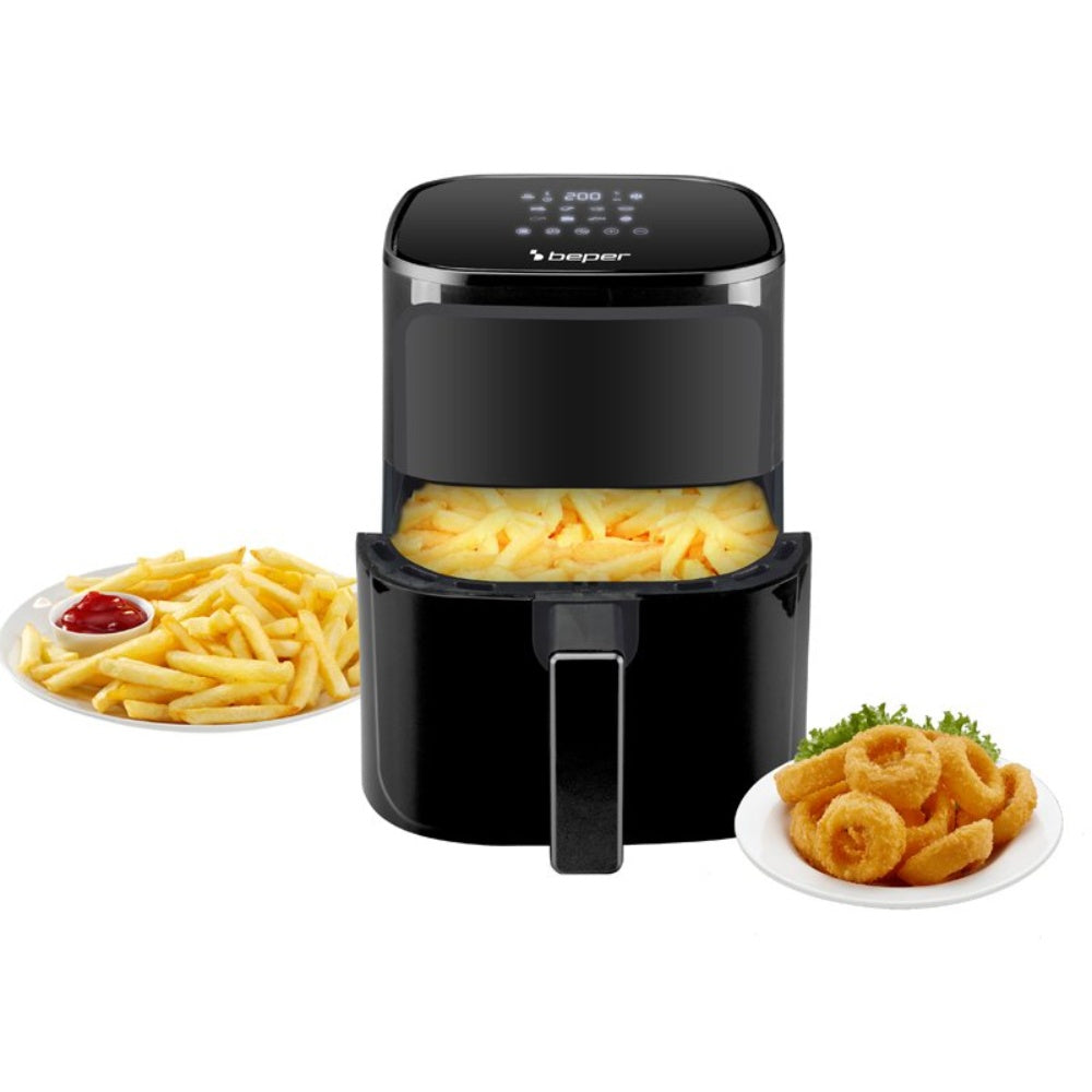 Beper, Digital Air Fryer 5L (Roasting, Baking & Grilling), Digital Operating Panel, Touch Sensor, 8 Pre-Set Programmes, Temperature From 80C to 200C, BEP-P101FRI051