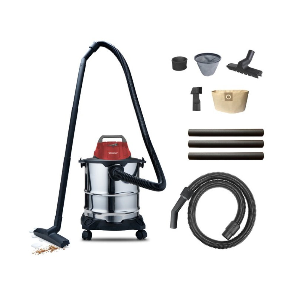 Beper, Wet & Dry Vacuum Cleaner, 2-In-1 Crevice Nozzle, 20L, 1000W