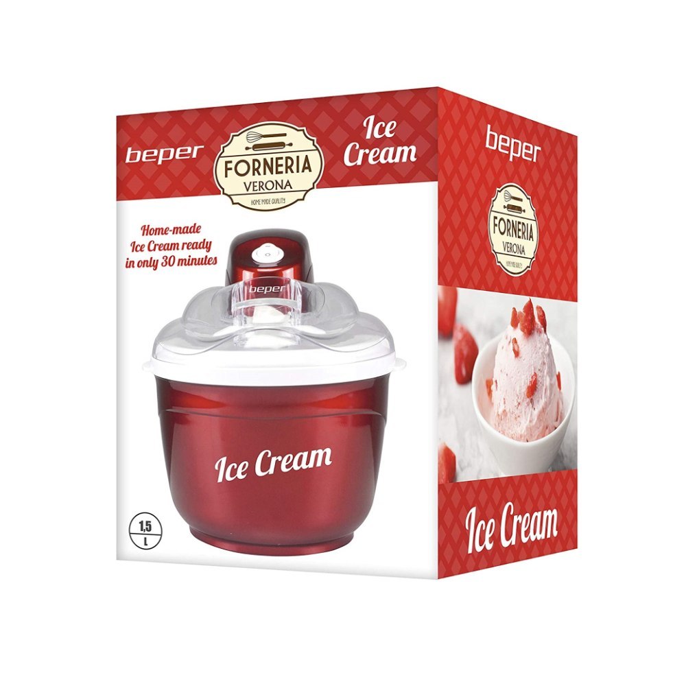 Beper, Automatic Ice Cream Maker, 1.5L Aluminum Bowl, P102GEL001