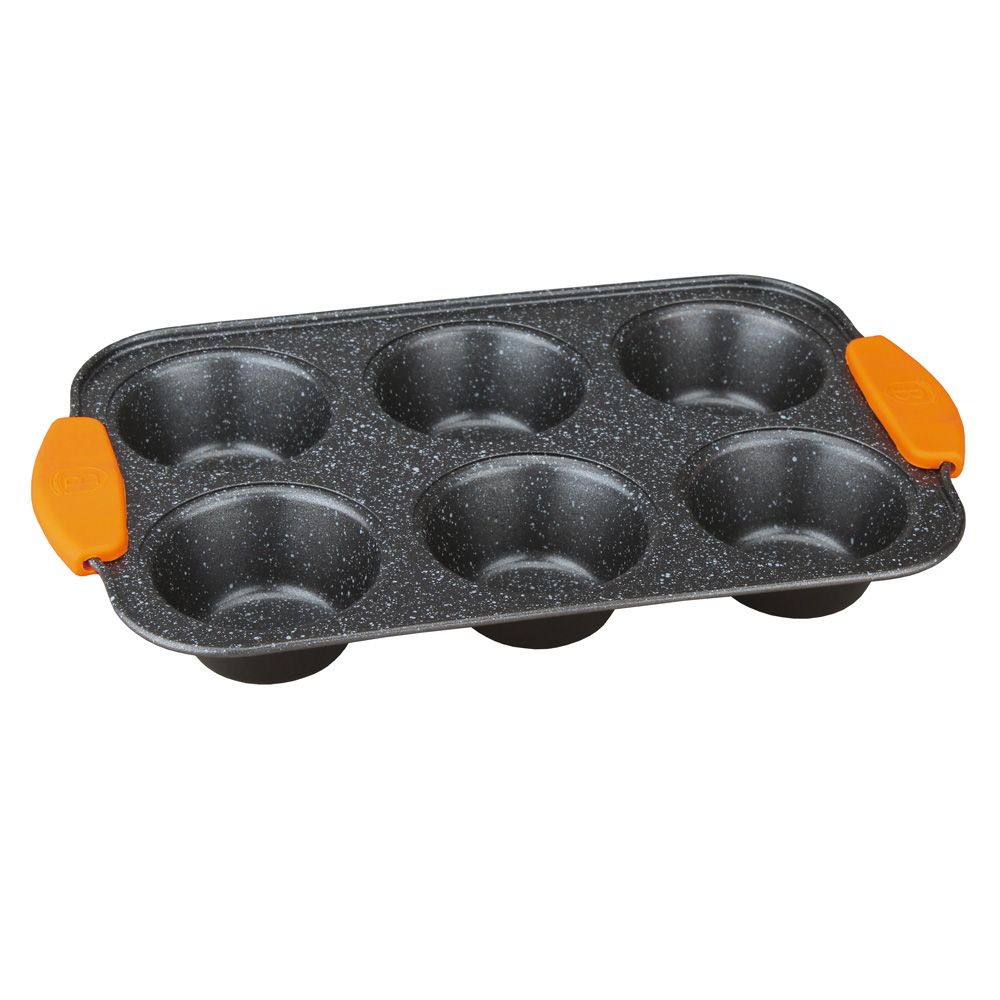 Berlinger Haus, 6 Muffin Pan With Silicone, Handle, Granit Diamond Line