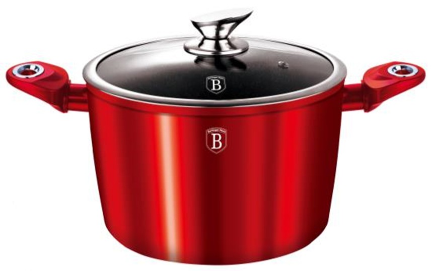 Berlinger Haus, Casserole With Lid 24 Cm, Burgundy Metallic Line