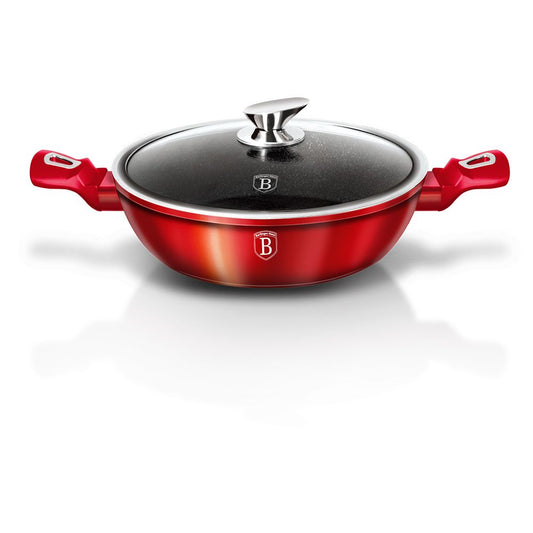 Berlinger Haus, Shallow Pot With Lid 28 Cm, Metallic Line Burgundy Edition