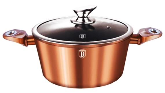 Berlinger Haus, Casserole With Lid, 20 Cm, Metallic Line Rose Gold Edition