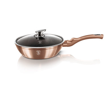 Berlinger Haus, Deep Frypan With Lid, 24 Cm, Metallic Line Rose Gold Edition