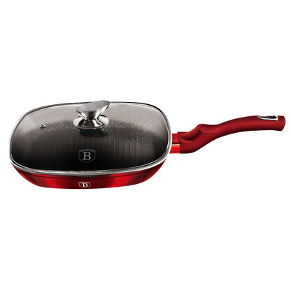 Berlinger Haus, Grill Pan With Lid, 28 Cm, Metallic Line Burgundy Edition