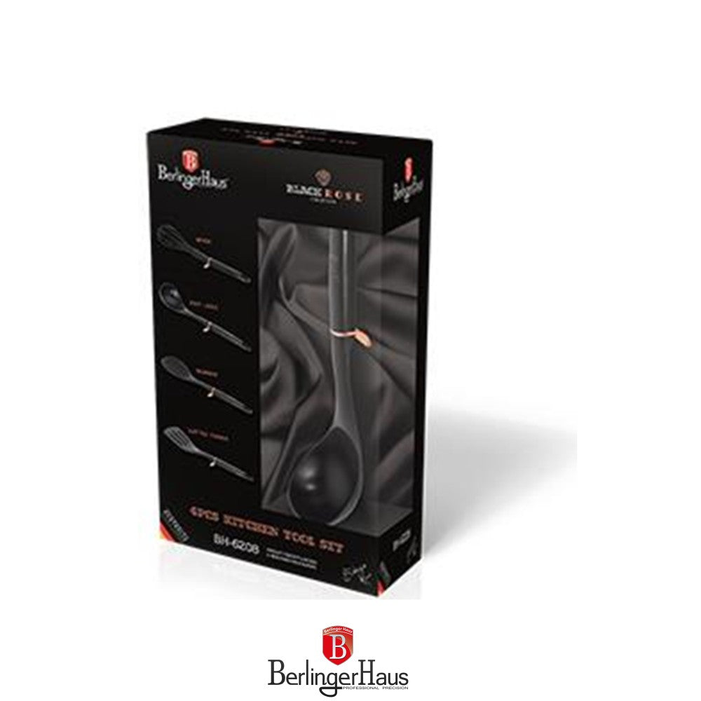 Berlinger Haus, 4 Pcs Kitchen Tool Set, Black Rose Collection