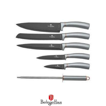 Berlinger Haus, 7 Pcs Knife Set With Stand, Moonligt Collection