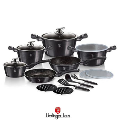 Berlinger Haus, 18 Pcs Cookware Set, Metallic Line Carbon Pro Edition