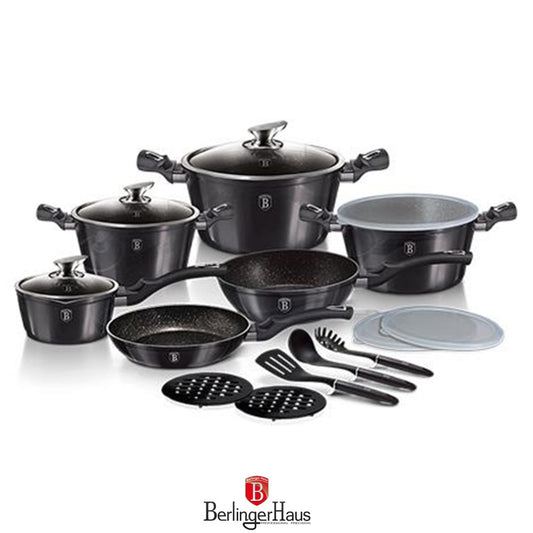 Berlinger Haus, 18 Pcs Cookware Set, Metallic Line Carbon Pro Edition