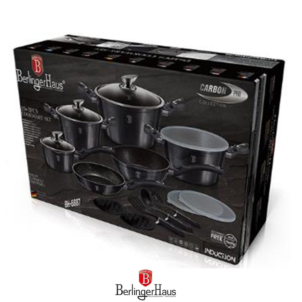 Berlinger Haus, 18 Pcs Cookware Set, Metallic Line Carbon Pro Edition