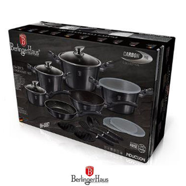 Berlinger Haus, 18 Pcs Cookware Set, Metallic Line Carbon Pro Edition