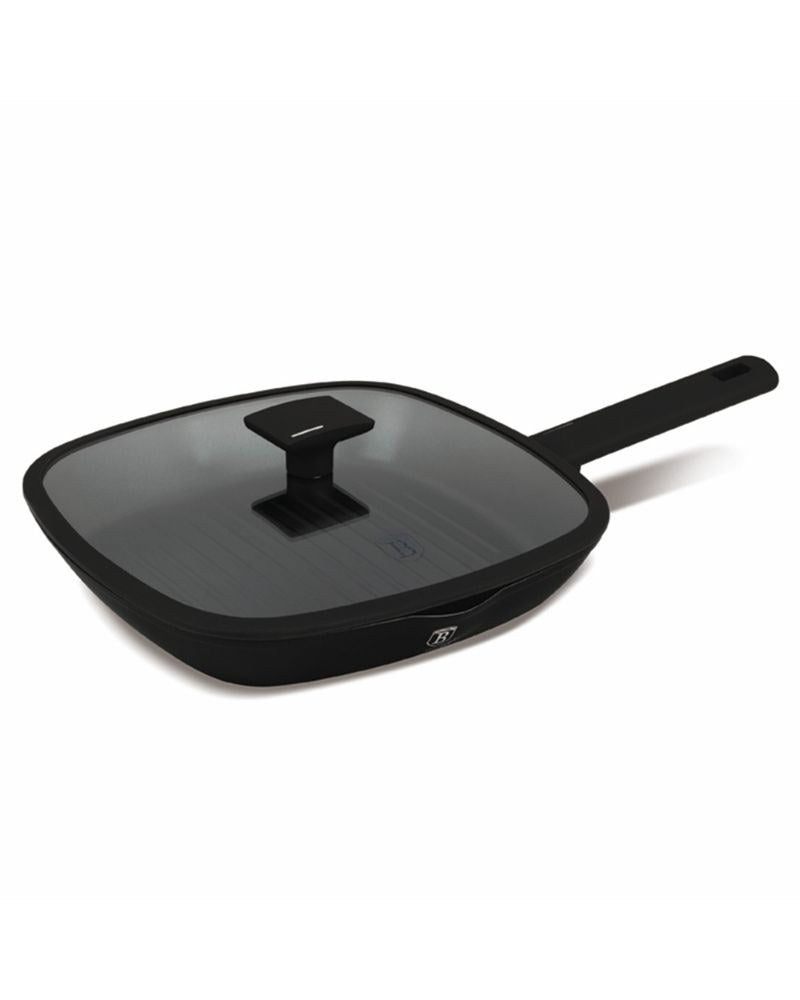 Berlinger Haus, Matte Black 28Cm Grill Pan With Lid B/6