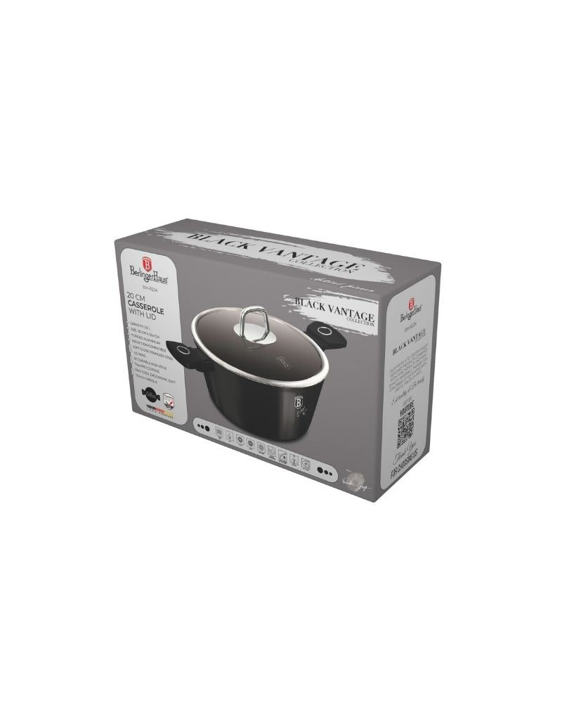 Berlinger Haus, Black Vantage 24Cm Casserole With Lid B/6
