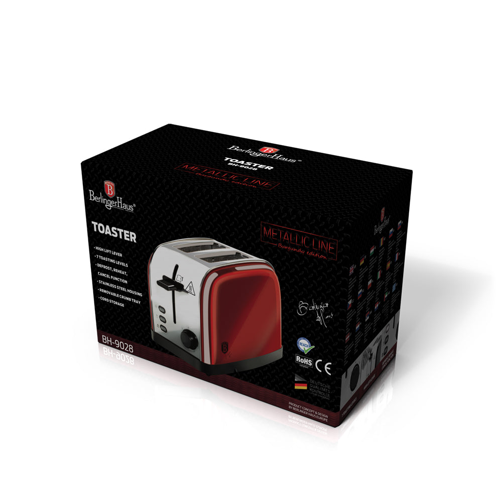 Berlinger Haus, Toaster, Metallic Line Burgundy Edition