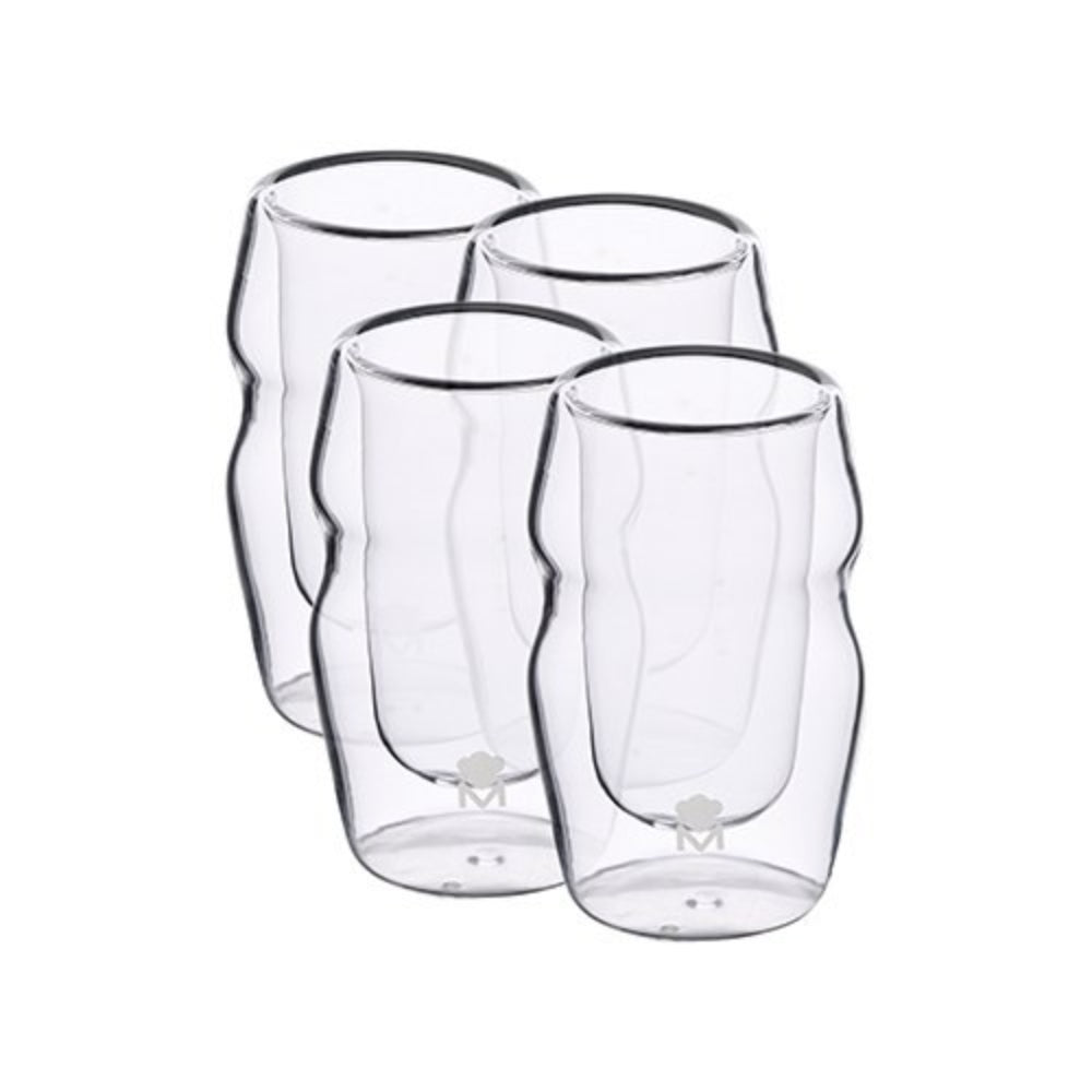 MASTERPRO Set Of 4 (50ML) Liquor Glasses, Double Wall Design Resistant To High And Low Temperatures, Dishwasher Safe, BGMP-20201
