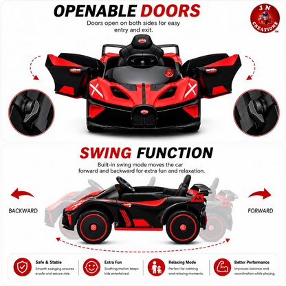 Kids Ride-On Car – 12V Battery, Dual Motors, Remote Control, LED Lights & Music (Ages 1–5)