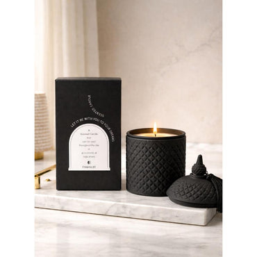 Finmanlife Geo Jar Scented Candle - Matte Black Luxury Aromatherapy Candle, SK933B